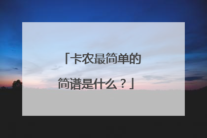 卡农最简单的简谱是什么？