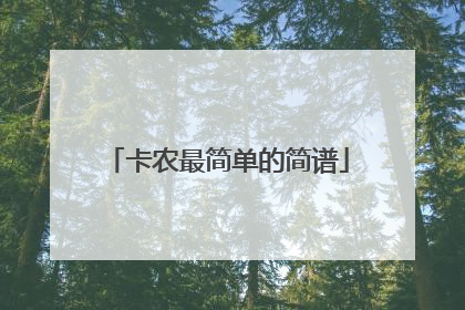 卡农最简单的简谱