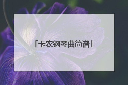 卡农钢琴曲简谱