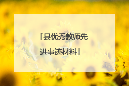 县优秀教师先进事迹材料