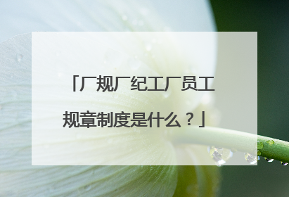厂规厂纪工厂员工规章制度是什么?