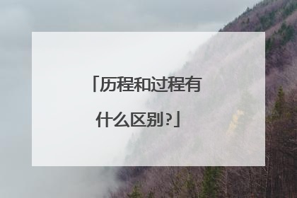 历程和过程有什么区别?