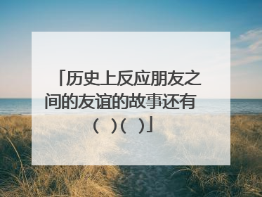 历史上反应朋友之间的友谊的故事还有( )( )