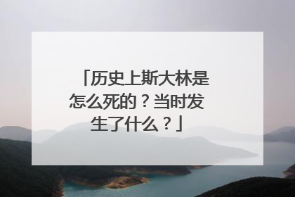 历史上斯大林是怎么死的?当时发生了什么?