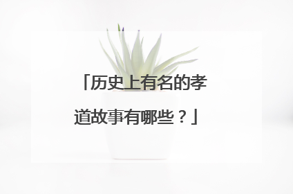 历史上有名的孝道故事有哪些?