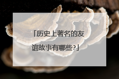 历史上著名的友谊故事有哪些?