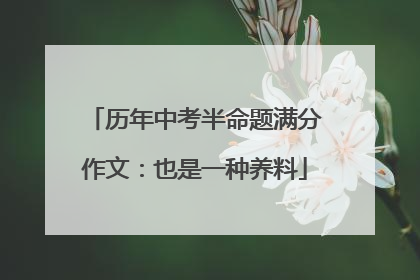 历年中考半命题满分作文：也是一种养料