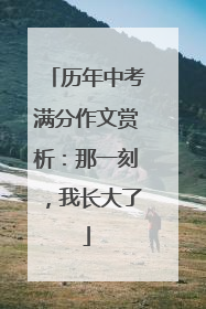 历年中考满分作文赏析:那一刻,我长大了