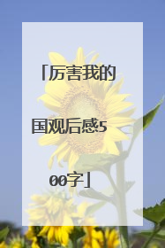厉害我的国观后感500字