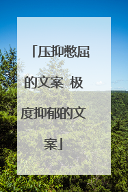 压抑憋屈的文案 极度抑郁的文案