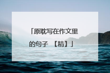原耽写在作文里的句子 【精】