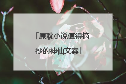 原耽小说值得摘抄的神仙文案