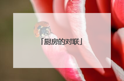 厨房的对联
