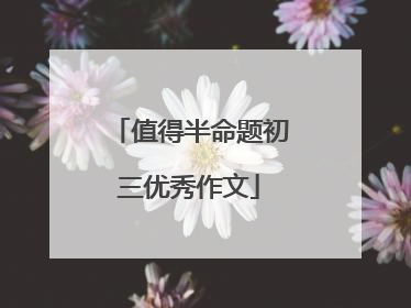 值得半命题初三优秀作文