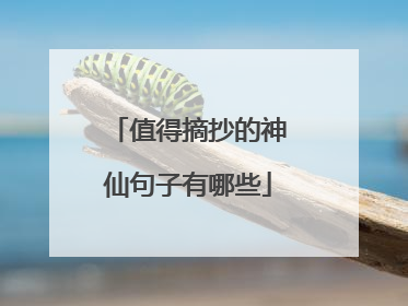 值得摘抄的神仙句子有哪些