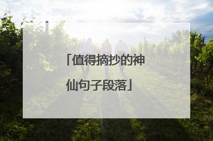 值得摘抄的神仙句子段落