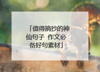 值得摘抄的神仙句子 作文必备好句素材