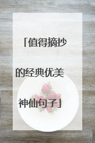 值得摘抄的经典优美神仙句子