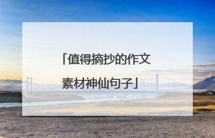 值得摘抄的作文素材神仙句子