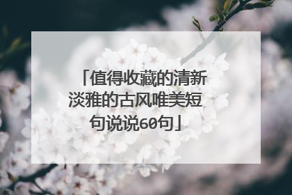 值得收藏的清新淡雅的古风唯美短句说说60句