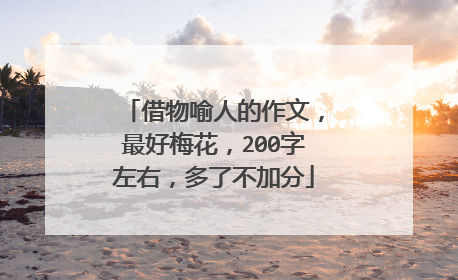 借物喻人的作文,最好梅花,200字左右,多了不加分