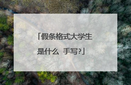 假条格式大学生是什么 手写?