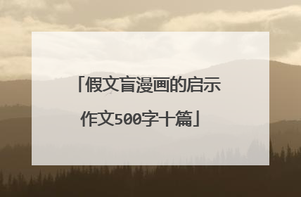 假文盲漫画的启示作文500字十篇
