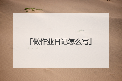 做作业日记怎么写