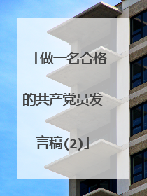 做一名合格的共产党员发言稿(2)