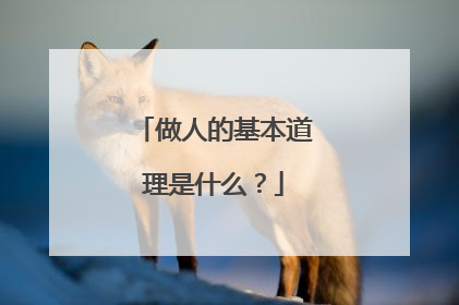 做人的基本道理是什么？