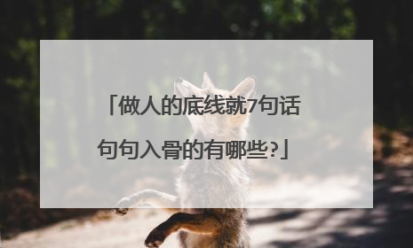 做人的底线就7句话句句入骨的有哪些?