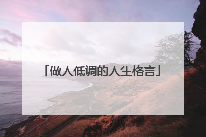 做人低调的人生格言
