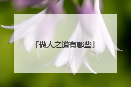 做人之道有哪些