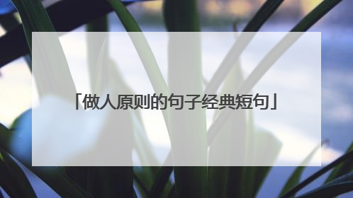 做人原则的句子经典短句
