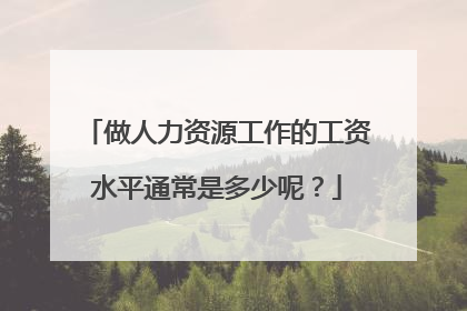 做人力资源工作的工资水平通常是多少呢?