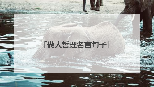 做人哲理名言句子