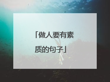 做人要有素质的句子