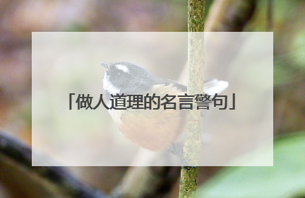 做人道理的名言警句