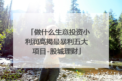 做什么生意投资小利润高揭最暴利五大项目-股城理财
