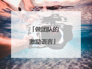 做团队的激励语言