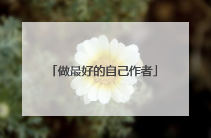 做最好的自己作者