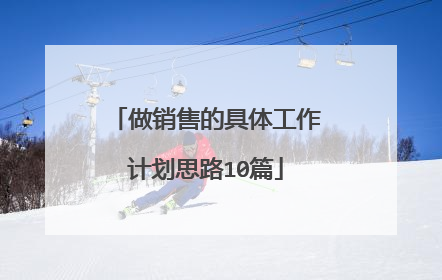 做销售的具体工作计划思路10篇