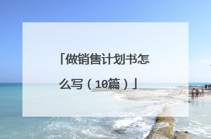 做销售计划书怎么写（10篇）