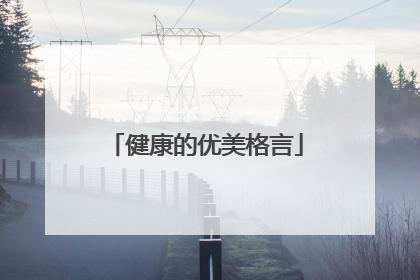 健康的优美格言