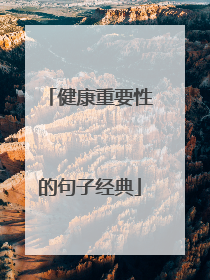 健康重要性的句子经典