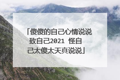 傻傻的自己心情说说致自己2021 怪自己太傻太天真说说
