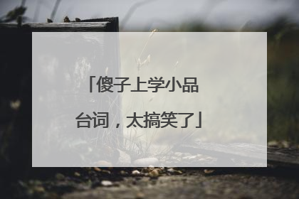 傻子上学小品 台词,太搞笑了