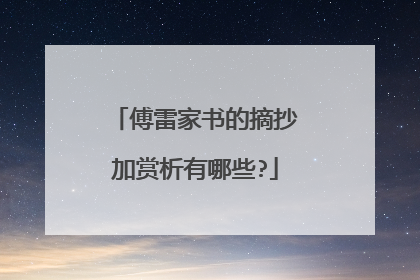 傅雷家书的摘抄加赏析有哪些?