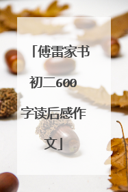 傅雷家书初二600字读后感作文