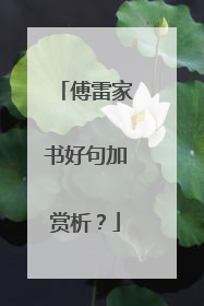 傅雷家书好句加赏析？